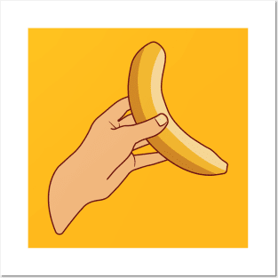 Hand Holding Banana Posters and Art